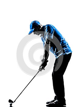 Man golfer golfing golf swing silhouette