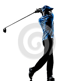 Man golfer golfing golf swing silhouette