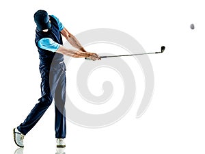 Man golfer golfing isolated withe background