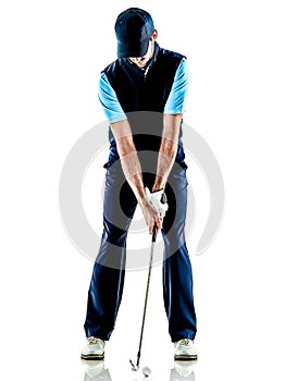 Man golfer golfing isolated withe background