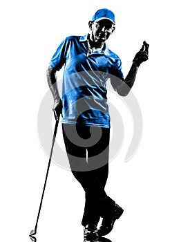 Man golfer golfing silhouette