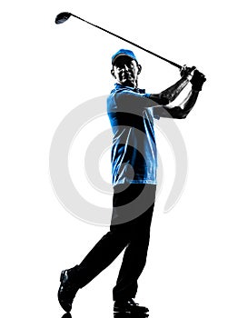 Man golfer golfing silhouette