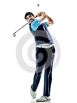 Man golfer golfing withe background