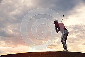 Man golfer silhouette