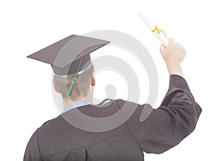 Man with graduation cap and robe