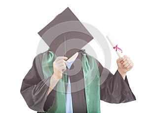 Man with graduation cap and robe