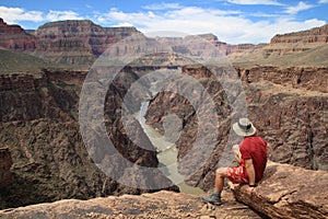 Man on Grand Canyon overlook