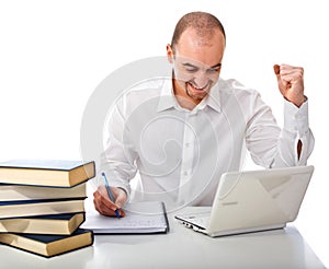 Man and graph business background