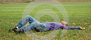 Man on grass