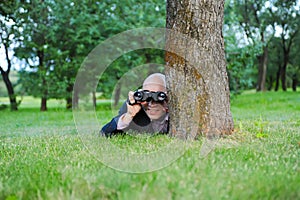 Man in the green park