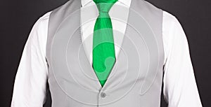 Man in a grey suit, close-up