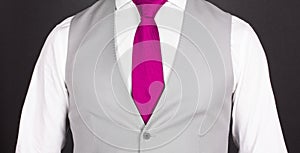 Man in a grey suit, close-up