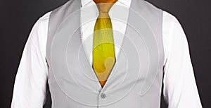 Man in a grey suit, close-up