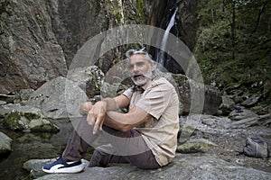 man at Grono Waterfall