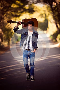 Man with guitar photo