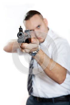 Man with gun photo