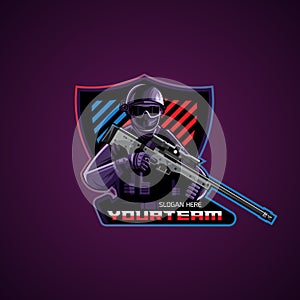 Man gun esport logo design