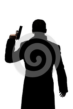 Man with gun silhouette