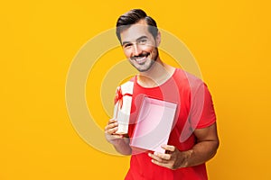 Man guy christmas male present valentine celebrate surprise sale box holiday gift birthday