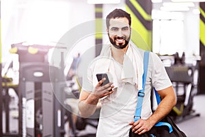 Man in the Gym with Phone