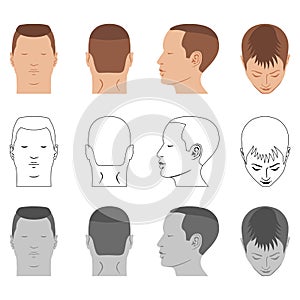 Man hairstyle head set