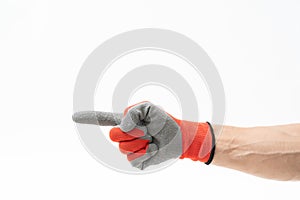 Man hand with anti slip gloves