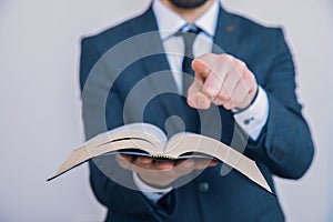 Man hand Bible and you sign