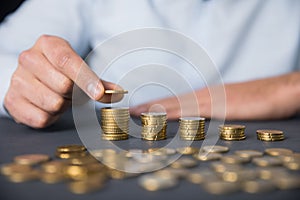 Man hand coins