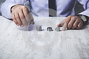 Man hand coins