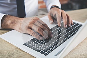 Man hand computer keyboard