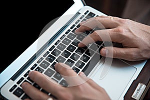 Man hand computer keyboard