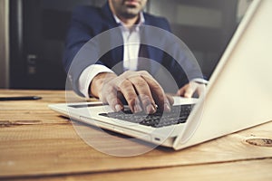 Man hand computer keyboard