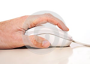 Man hand and computer mouse