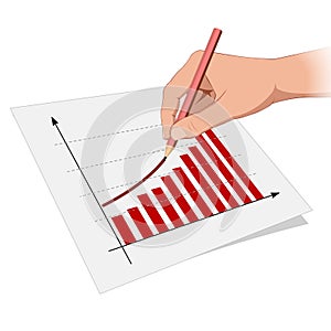 Man hand is drawing growth progress 1.