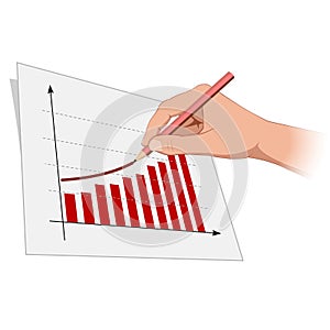 Man hand is drawing growth progress 2