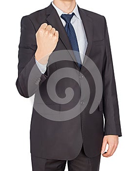 Man hand fist suit