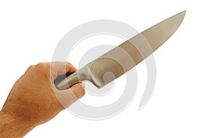 Man hand holding a kitchen knife