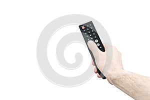 Man using the remote control