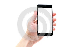 Man hand with phone mock up