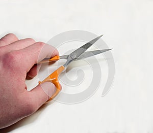 Man Hand with Scissors