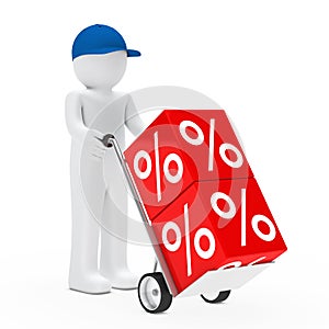 Man hand truck sale cube