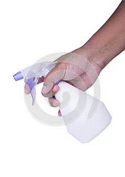 Man hand and water spray