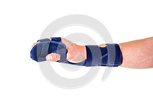 Man with Hand and Wrist Wrapped in Support Brace
