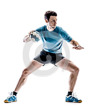 Man handball player isolated