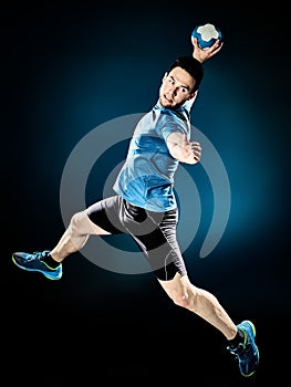 Man handball player isolated