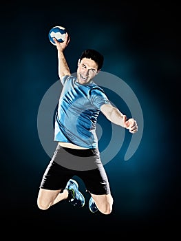 Man handball player isolated