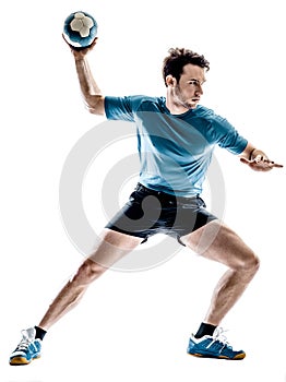 Man handball player isolated