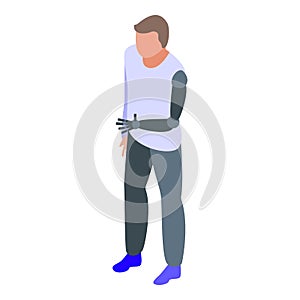 Man handicaped hand icon, isometric style