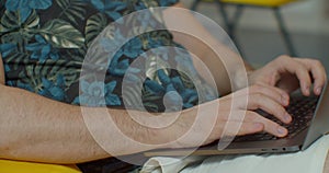 Man hands coding html and programming on screen laptop, development web, developer.