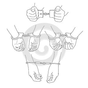 Man hands with handcuffs